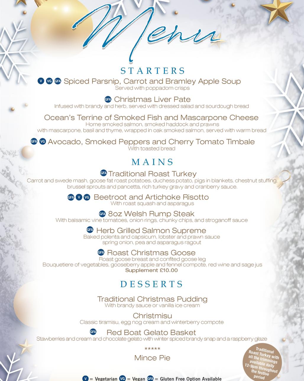 christmas menu 2022